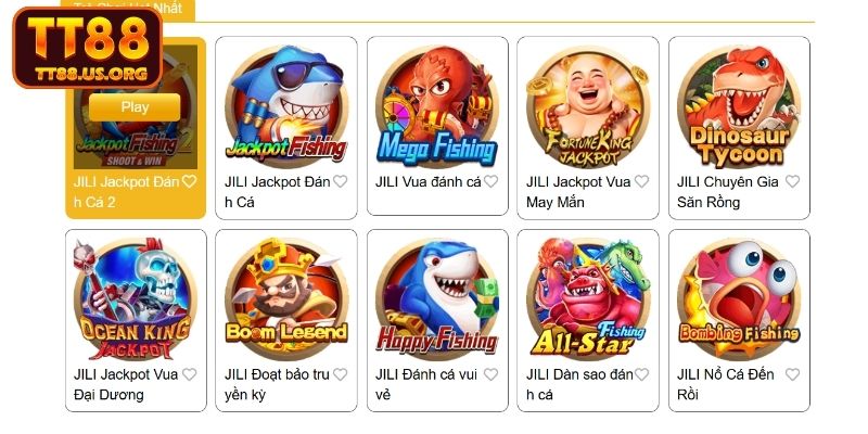 Các trò chơi bắn cá hot tại TT88