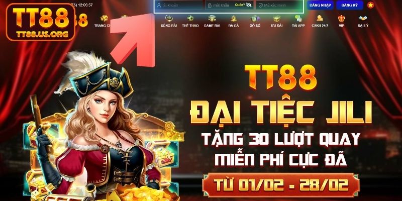 Đăng nhập TT88 trên giao diện máy tính (PC)