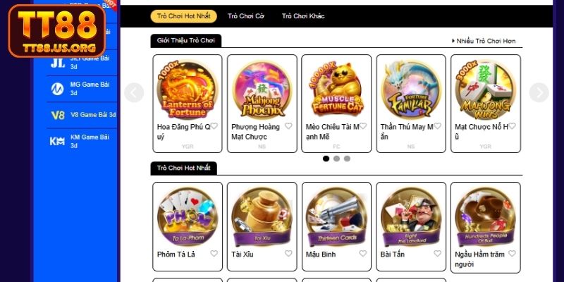 Hé lộ các sảnh cược game bài TT88 hợp tác
